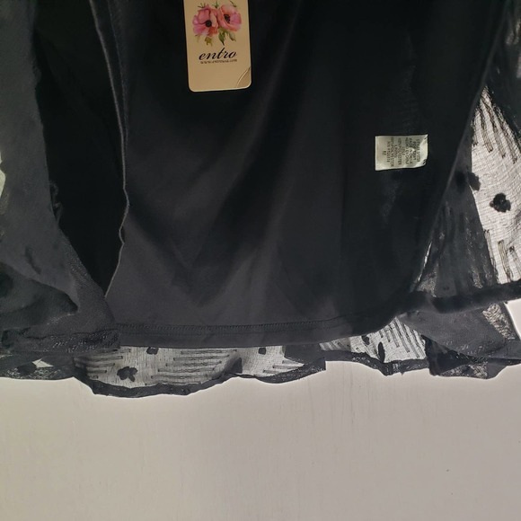 NEW Entro True To You‎ Skirt M Black Swiss Dot Ruffle Hem NWT - Picture 4 of 9